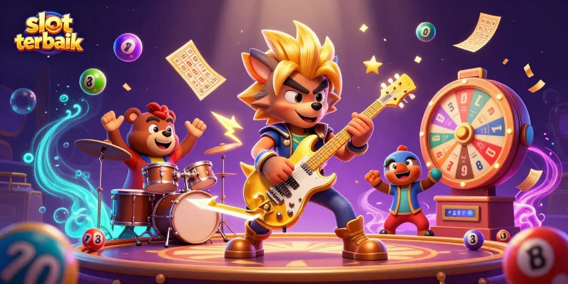 Play thrilling games at slot terbaik, featuring exciting animated characters and dynamic casino elements.
