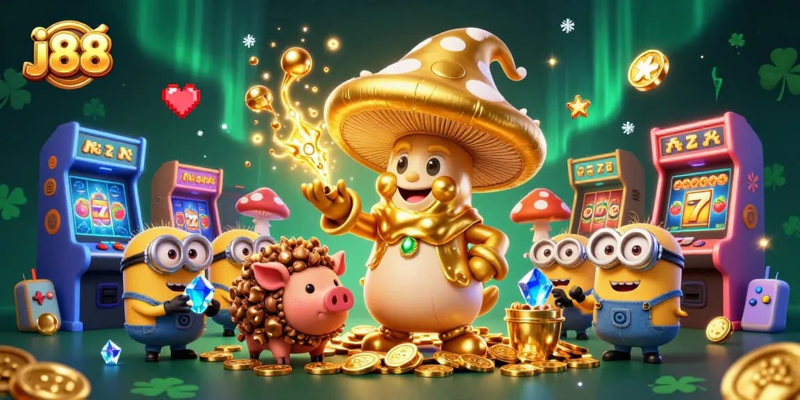 Experience thrilling gameplay at j88 with dynamic slot machines and a magical golden wizard.