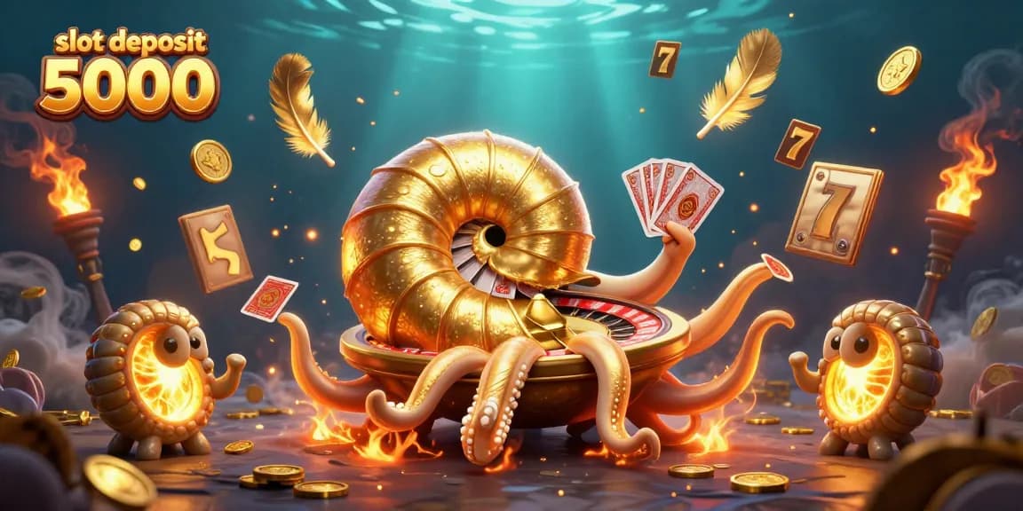 Engage with thrilling slot deposit 5000 action featuring a giant nautilus roulette wheel and glowing ammonite companions.