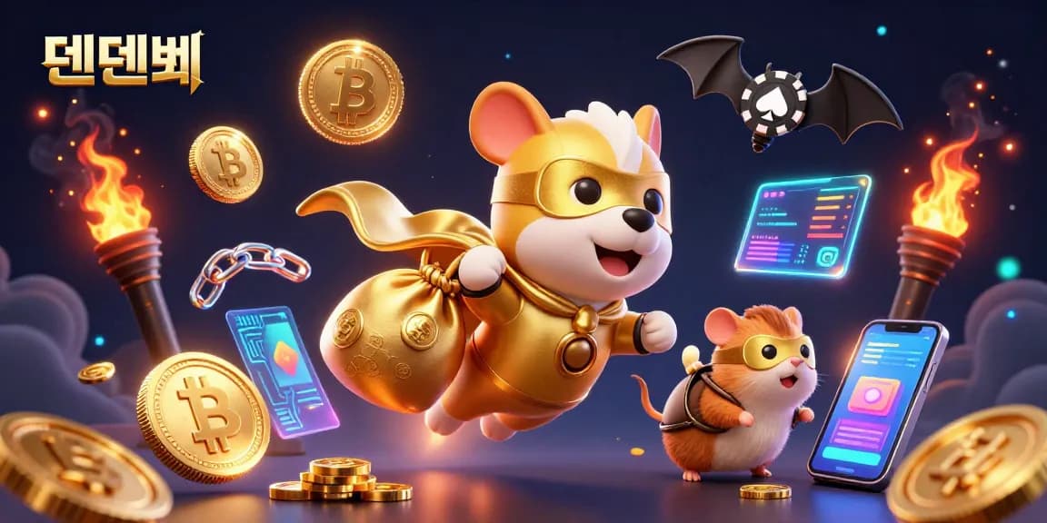 Play games and win big at 텐텐벳 with vibrant characters and glowing crypto elements!