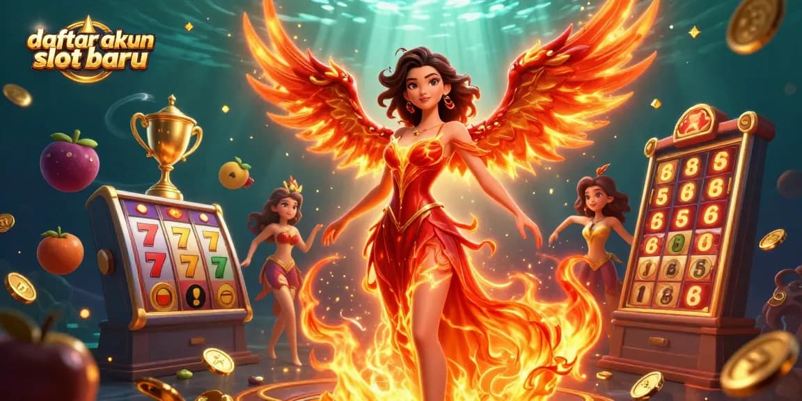 Experience the excitement of daftar akun slot baru with an engaging scene of slot games and vibrant characters.