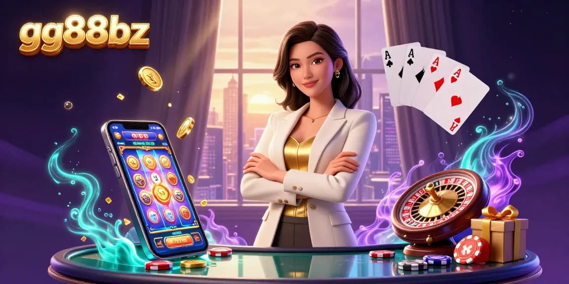Enhance your gambling experience with gg88bz, showcasing opulent casino elements and a powerful card game setting.