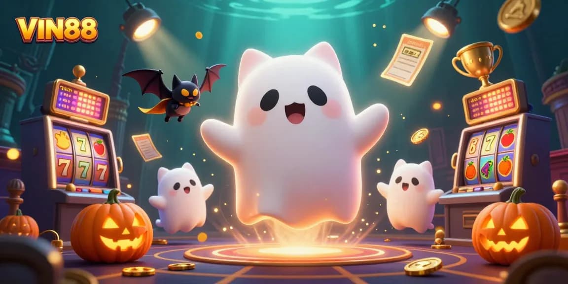 Join the thrilling VIN88 ghostly gaming world with playful characters and dynamic casino action.