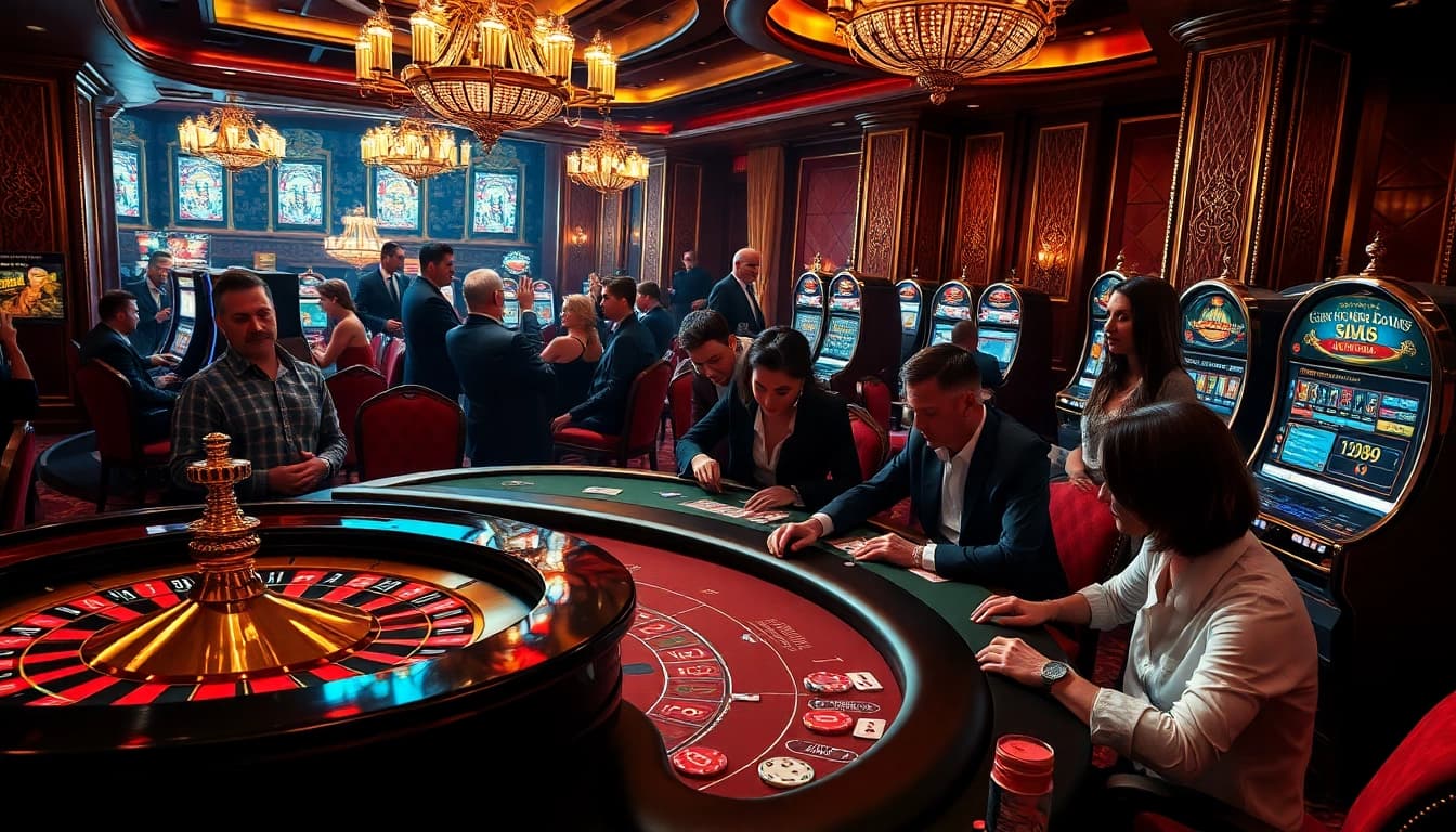 Play exciting sex games amidst a luxurious casino environment with engaging players and thrilling elements.