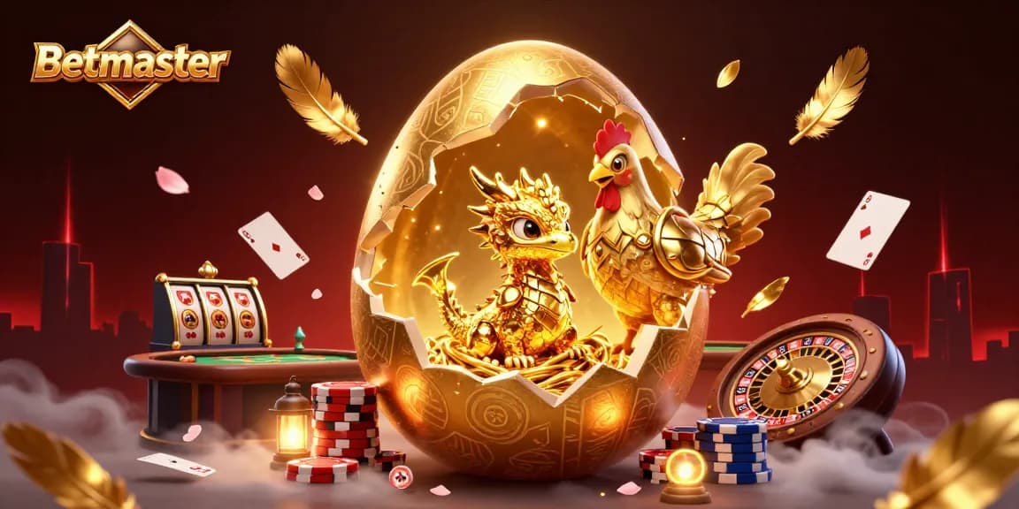 Experience the excitement of Betmaster with a golden dragon and dynamic casino elements.