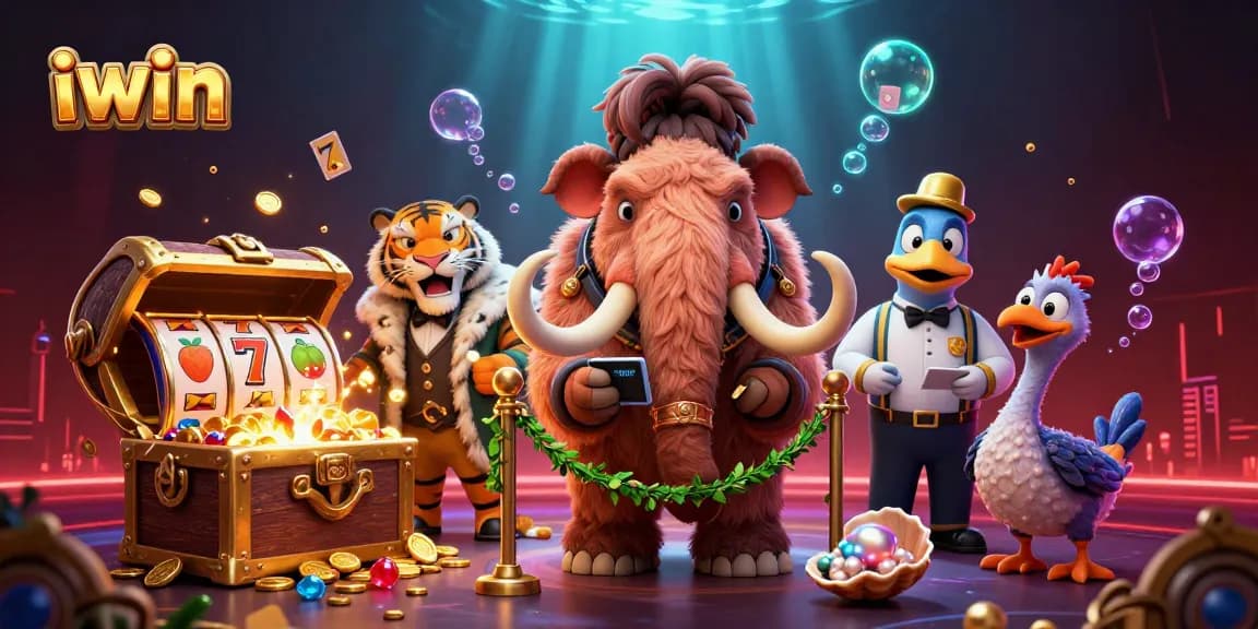 Experience the excitement of iwin with a vibrant casino scene featuring unique characters and elements.