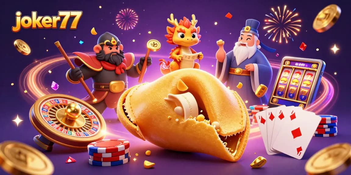 Engage with joker77 exciting slots featuring golden coins and a wise dragon!