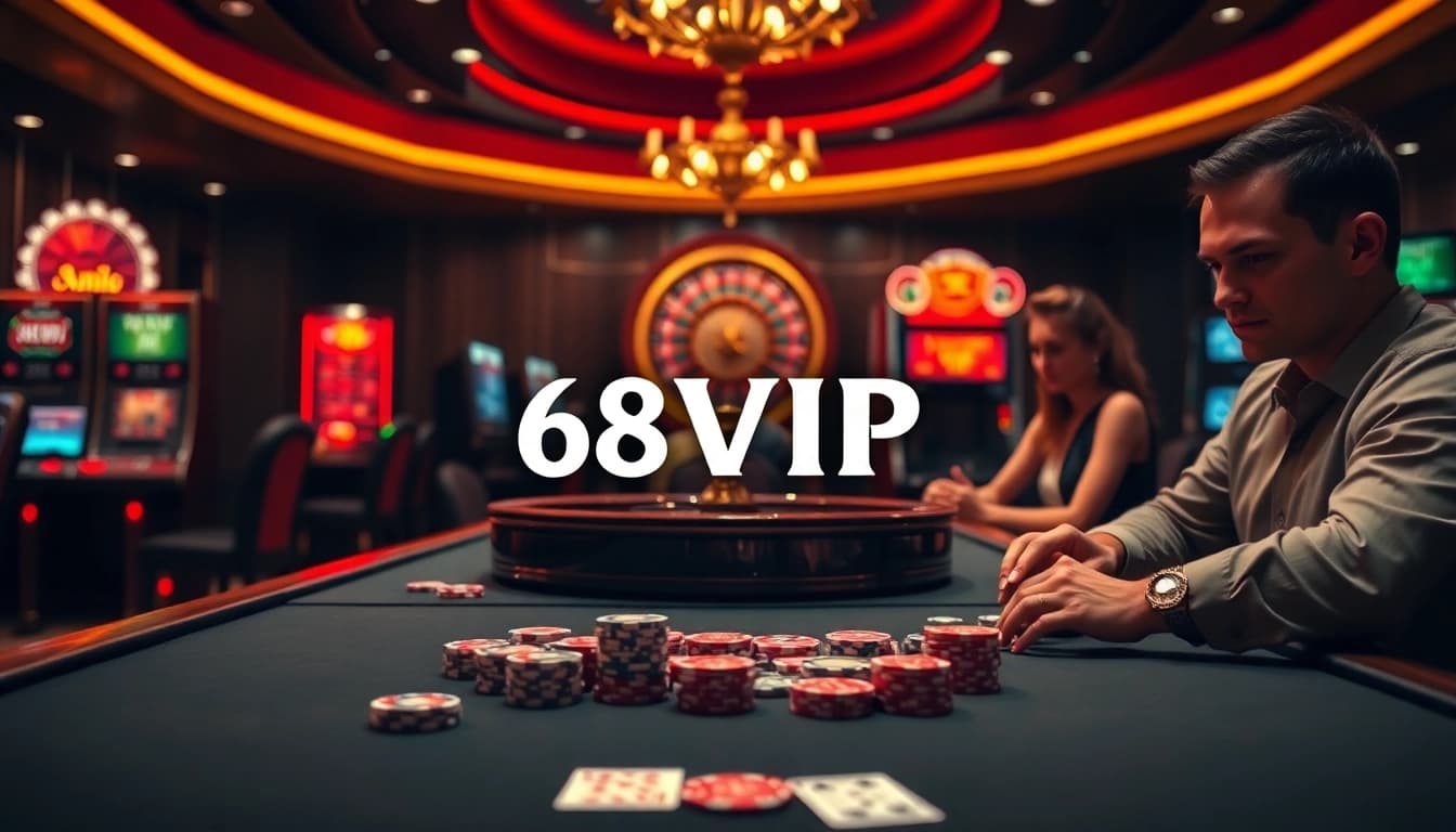 Experience the thrill of betting at 68VIP’s luxurious casino tables with engaging games.