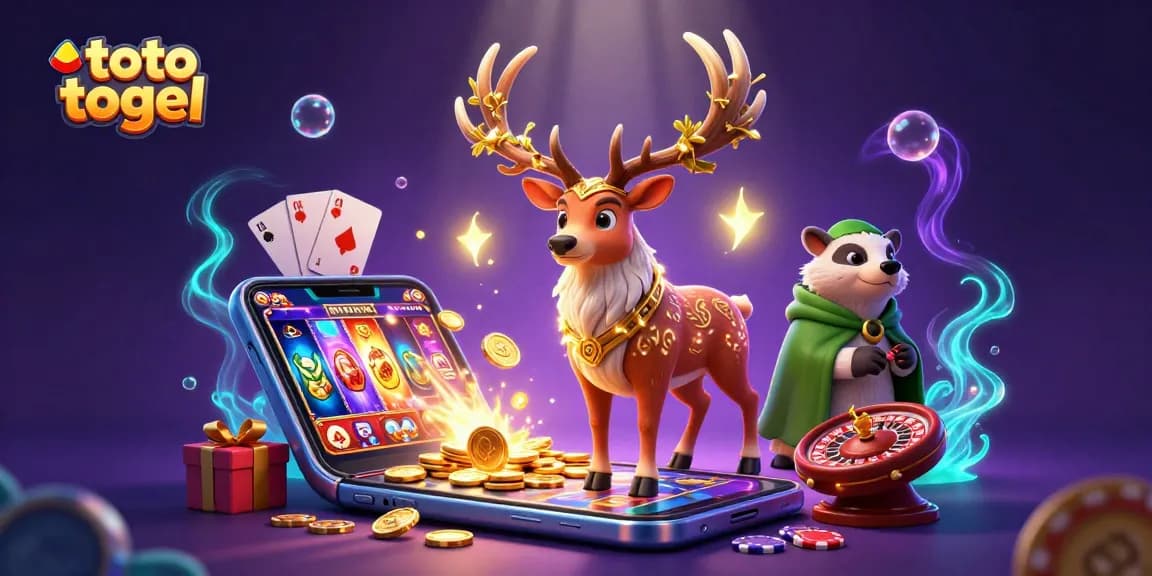 Ikuti kegembiraan toto togel dengan rusa druid 3D dan walabi di tengah elemen kasino yang dinamis.
