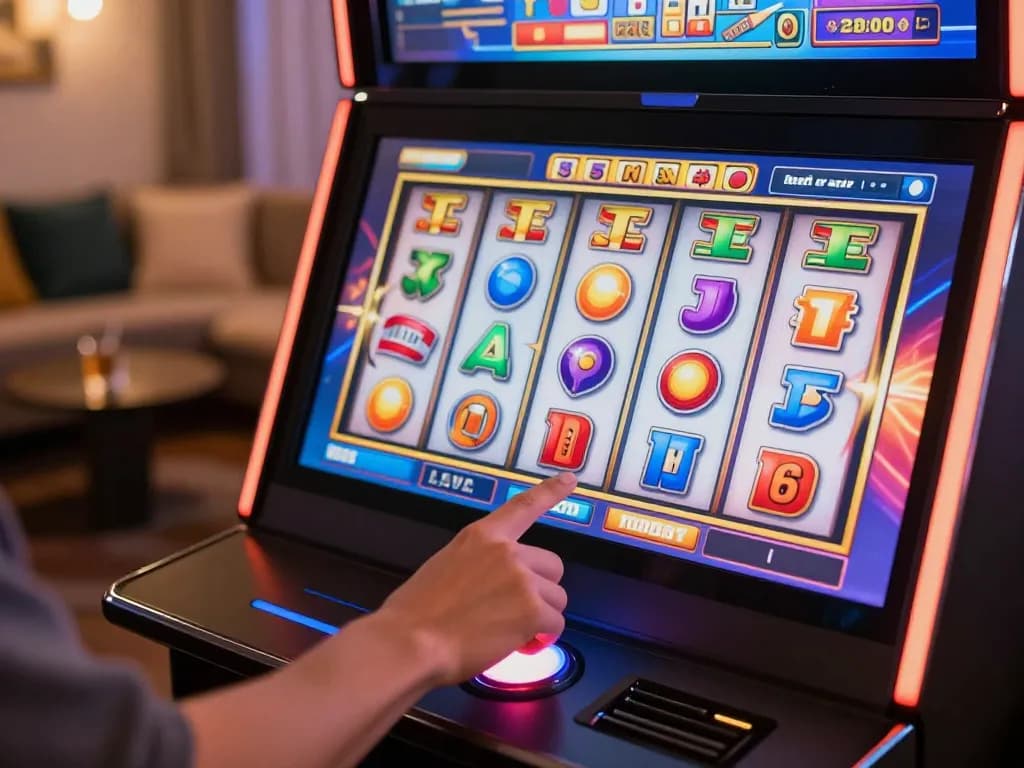 Nohu90 player spinning reels on an exciting online slot machine, capturing vibrant gaming action.