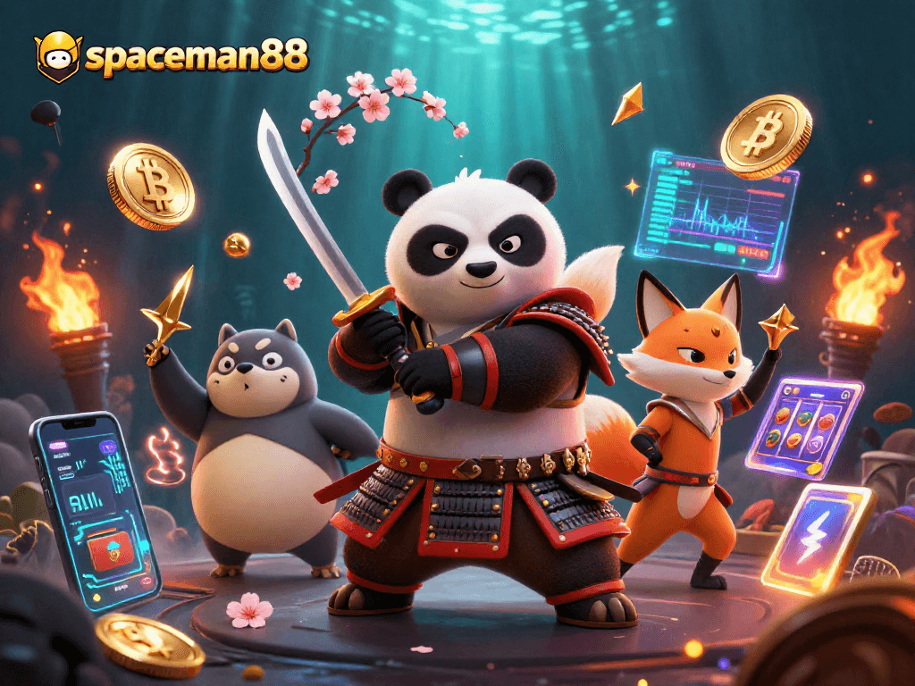 Play exciting games at spaceman88 with samurai panda, fox companion, and magical tanuki.