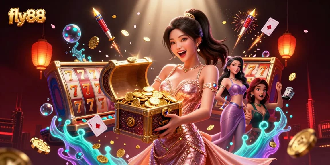 Engage with fly88's exciting online casino offerings, featuring vibrant gaming elements and stunning visuals.