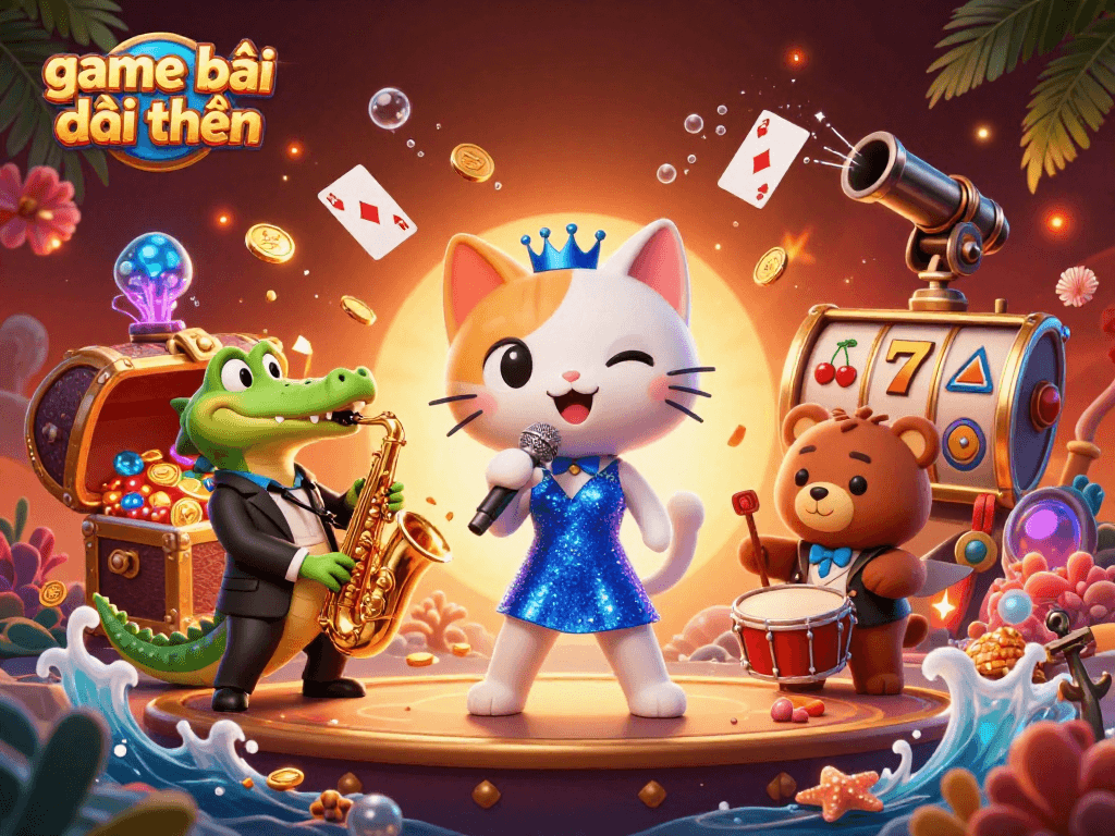 Experience thrilling action in game bài đổi thưởng with jazzy casino characters in a lively atmosphere.