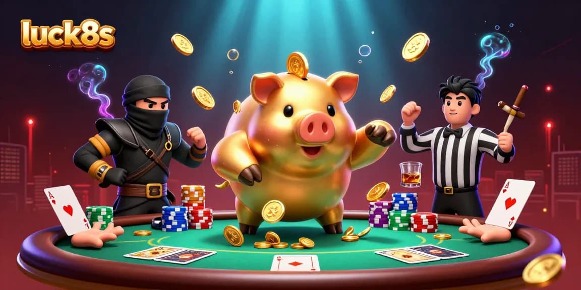 Experience thrilling gameplay at luck8s with vibrant casino scene featuring engaging characters.