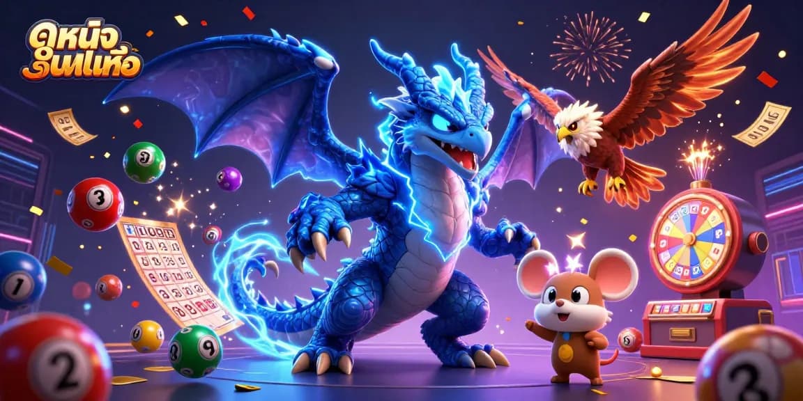Engage with ดูหนังออนไลน์ in an electrifying casino-themed artwork filled with vibrant excitement.