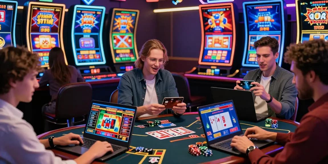 Online casino players engaging with credit card casinos at https://fimltd.co.uk, showcasing excitement and diverse gaming experiences.