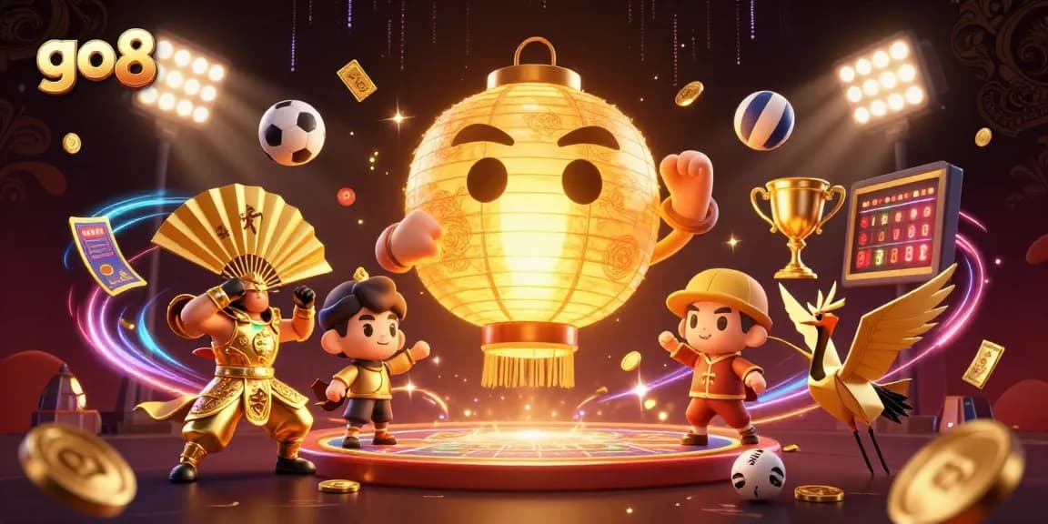 Engage in exciting betting activities with go8, featuring vibrant casino elements and dynamic sports imagery.