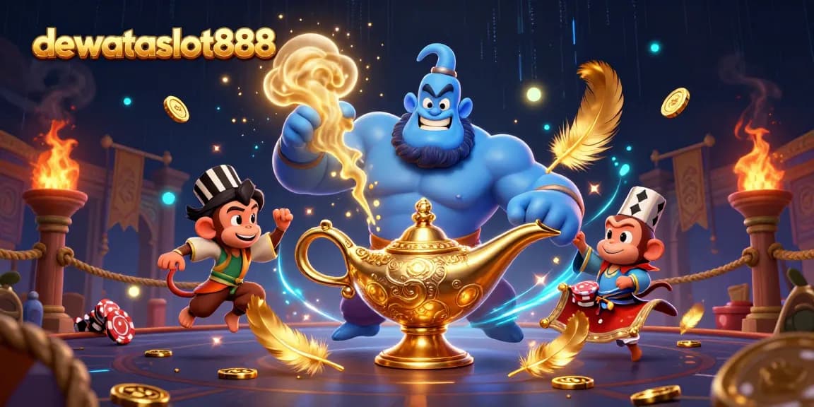 dewataslot888 menampilkan ilustrasi kasino 3D yang kaya fitur dengan simbol kemewahan dan permainan