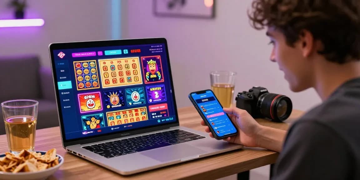 Engaged user exploring pajaktoto sgp online betting options in a vibrant gaming scene.
