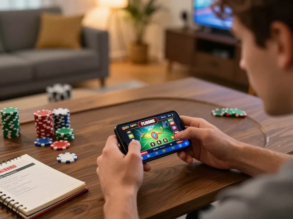 Engaging with the FLY88MB app on a smartphone during an exciting online gaming session.