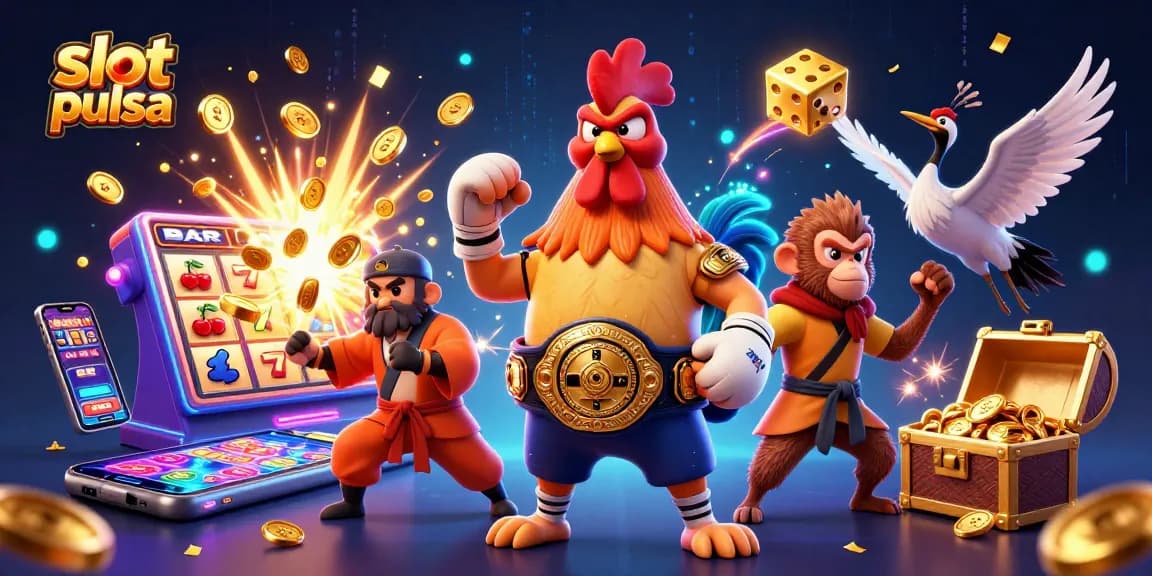 Menangkan hadiah besar di slot pulsa dengan ilustrasi kasino yang menarik dan dinamis.
