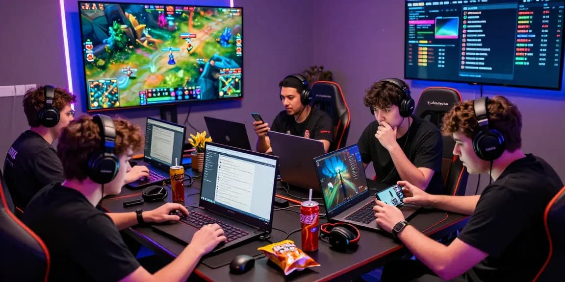 Players engaging in online games on mahajitu platform, showcasing excitement and vibrant graphics in an energetic gaming environment.