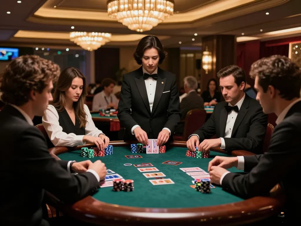 Players strategizing at online casinos in Canada during an intense blackjack game.