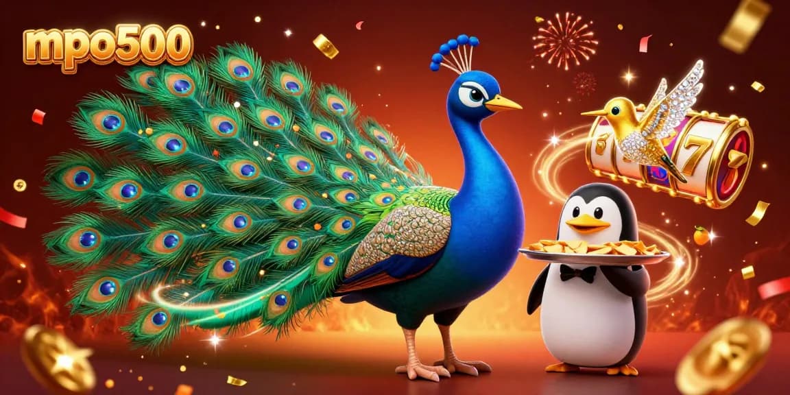 Experience the excitement of mpo500 with vibrant casino action featuring charming characters and dynamic slot elements.