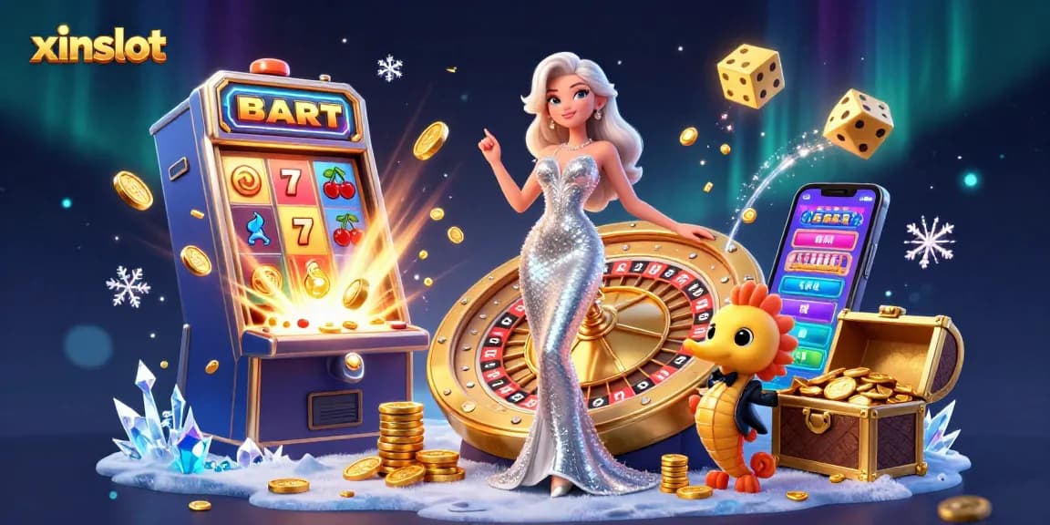 XINSLOT experience with stunning visuals of roulette and slot machine excitement