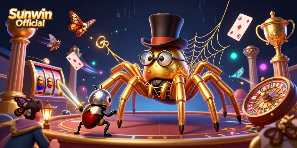 Engage with the exciting gaming scene at Sunwin Official featuring 3D characters and dynamic casino elements.