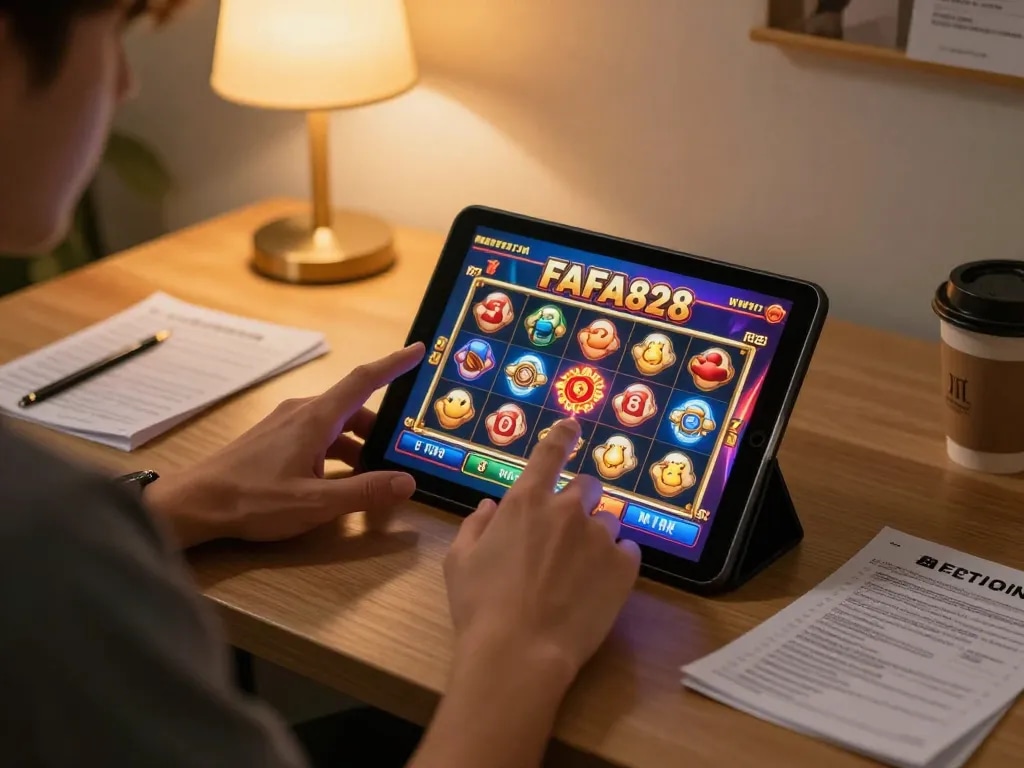 การเล่นเกมบนมือถือที่ FAFA828 คาสิโนที่มีอินเตอร์เฟซสล็อตเกมที่สดใสและการตั้งค่าที่อบอุ่น