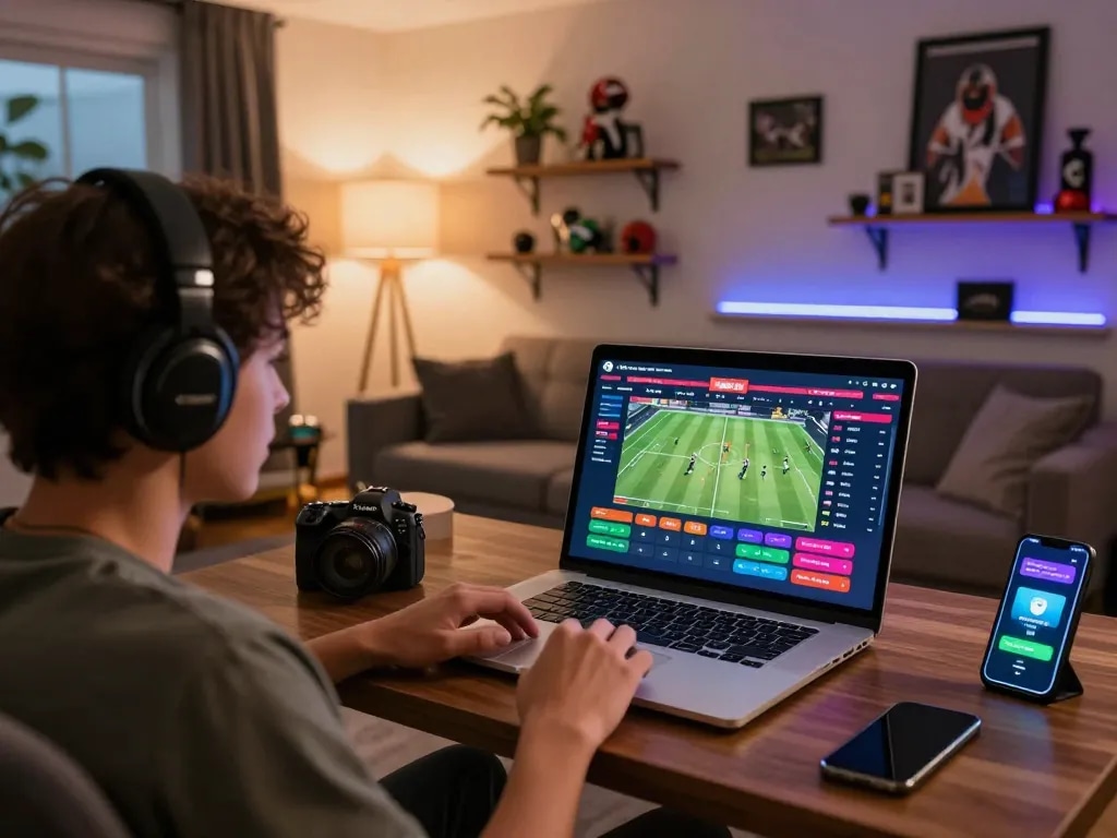 Engaging user interacts with god55 sports app for live betting and match updates.