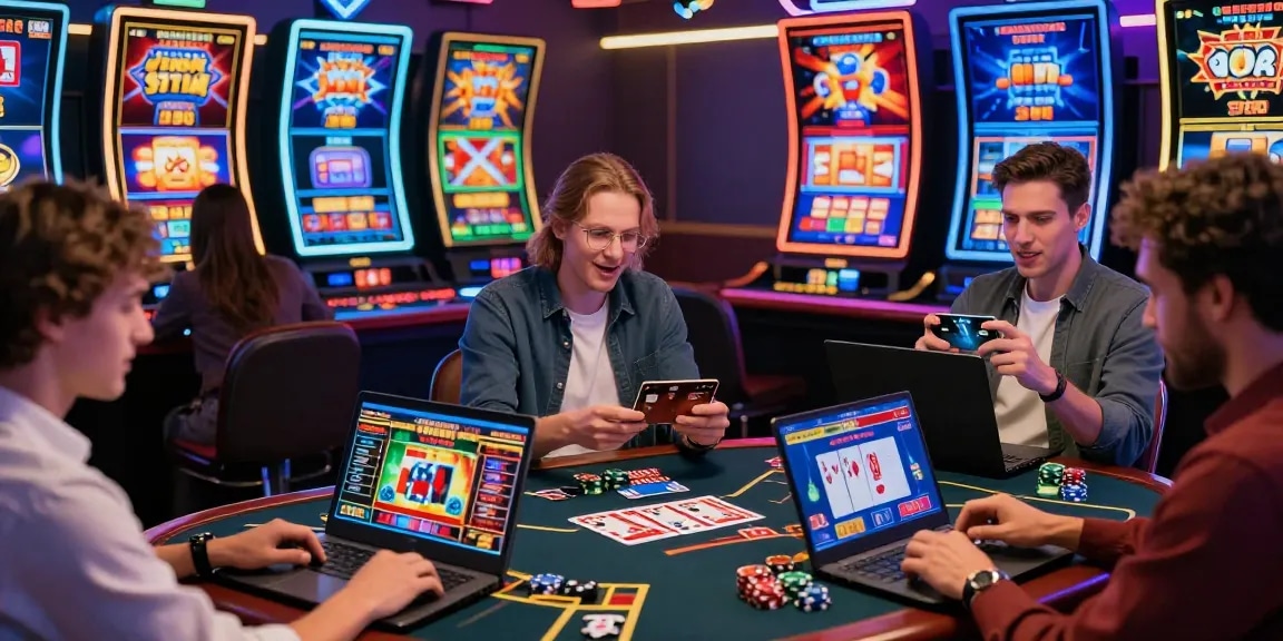 Online casino players engaging with credit card casinos at https://fimltd.co.uk, showcasing excitement and diverse gaming experiences.