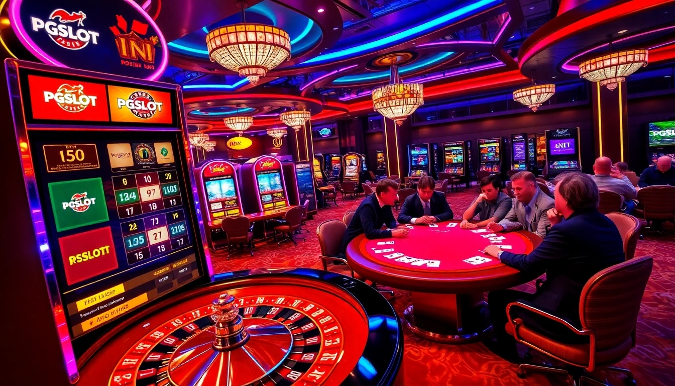 Engage with thrilling gameplay at PGSLOT IN featuring vibrant slot machines and roulette.