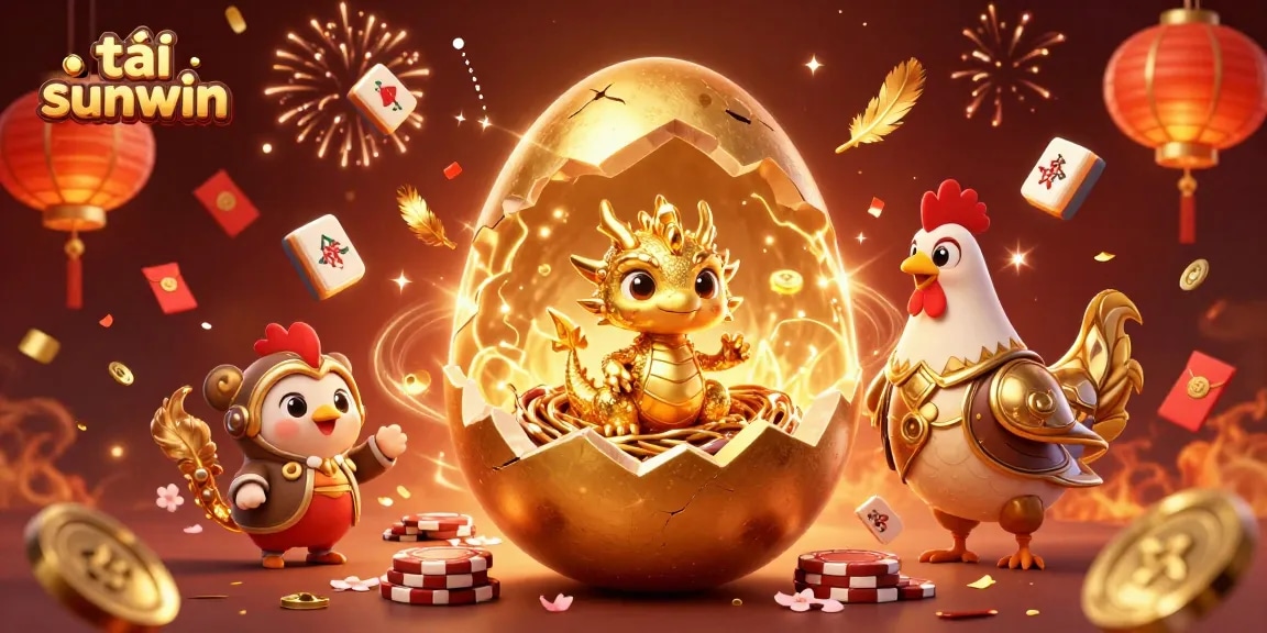 Spin to win at tải sunwin with golden dragon and poker chip nest, celebrating luck and casino vibes.