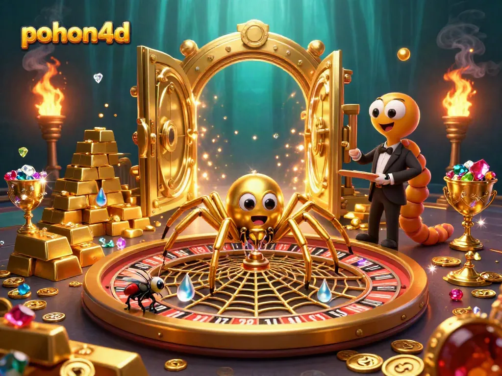 Experience the excitement of betting with pohon4d in this vibrant casino-themed illustration.