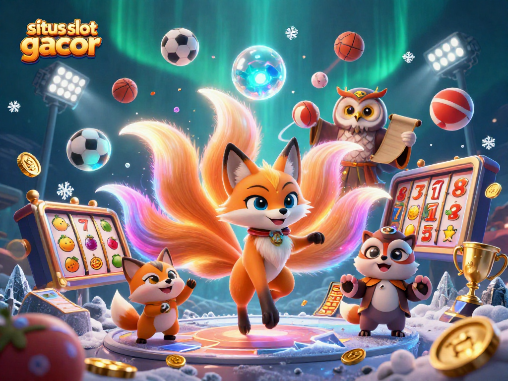Experience the excitement of situs slot gacor with vibrant elements like glowing spirits and dynamic gaming action.