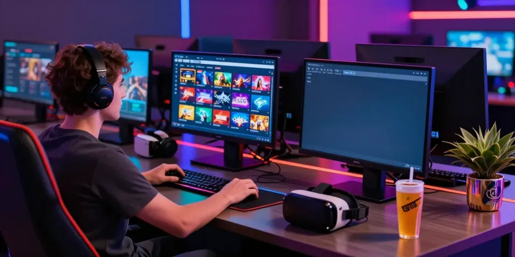 A80 gaming platform user engaged in a live casino session in a vibrant online gaming setup.