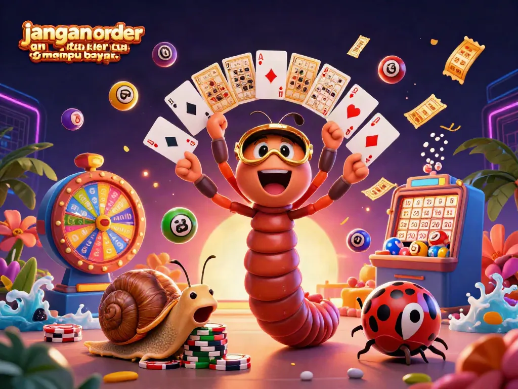 Engage in thrilling gameplay with IDEBET's dynamic casino scene featuring "jangan order kalo ga mampu bayar.." theme.