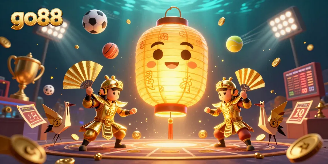 Join the go88 adventure at a vibrant casino with dynamic sports and lucky symbols.