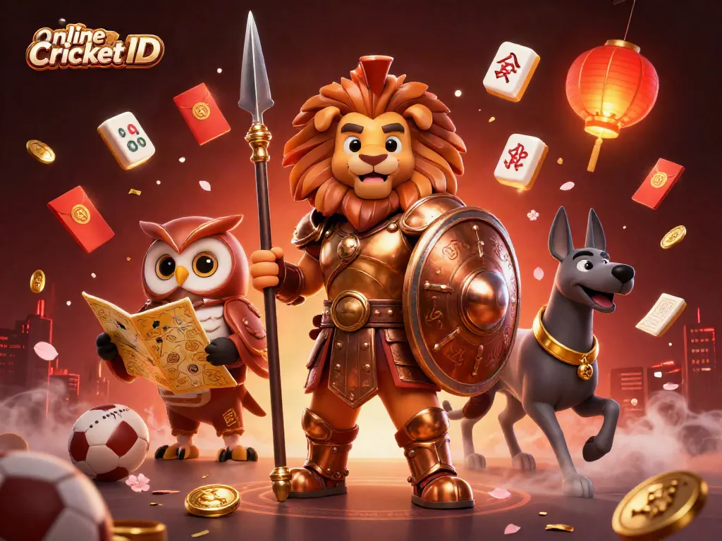 Engage with thrilling Online Cricket ID betting visuals, featuring iconic characters and dynamic sports elements.