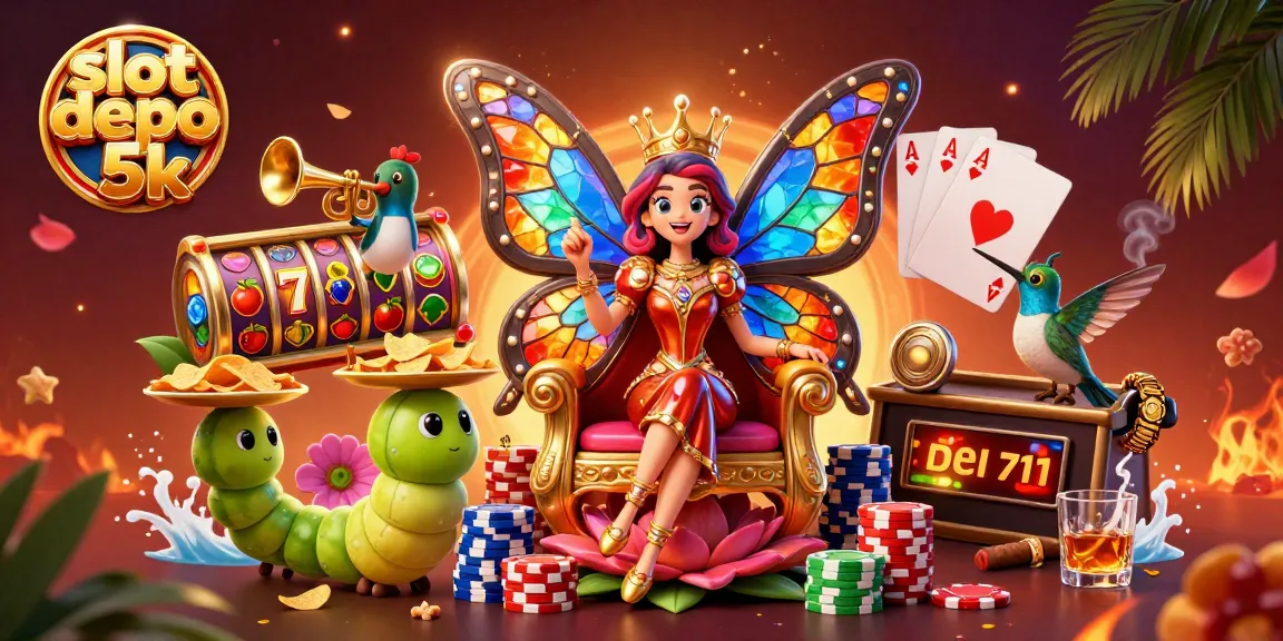 Menghadirkan slot depo 5k dengan ratu kupu-kupu berwarna-warni dan elemen kasino yang megah.