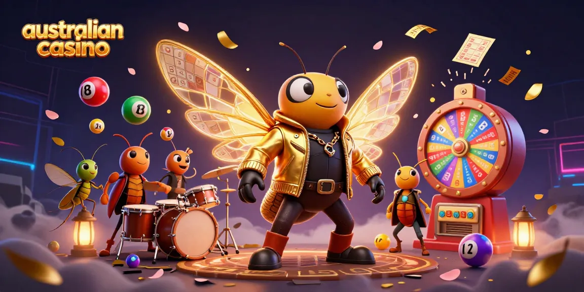 Experience the excitement of the Australian casino scene with vibrant illustrations of gameplay and characters.
