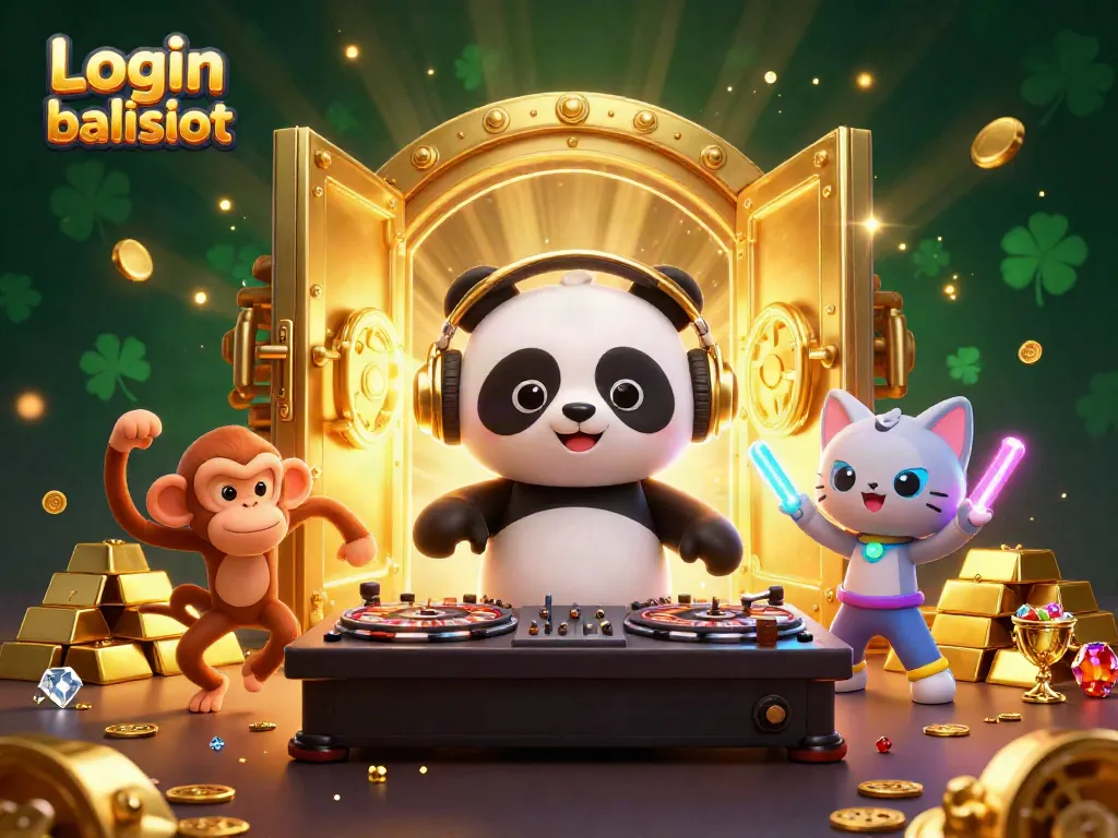 Engage in exciting gameplay with Login balislot, showcased in a colorful 3D casino scene.