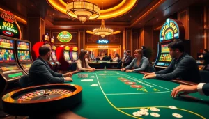 Người chơi BetVIP tham gia poker cược cao trong một casino sang trọng.