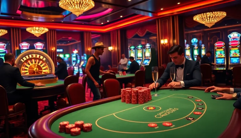 Players enjoy a thrilling game at MK 8 casino, showcasing luxury and excitement.