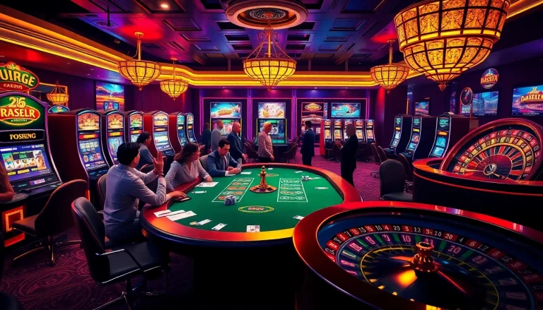 Experience the thrill of gambling with nohu900.ws at a luxurious poker table and colorful slot machines.