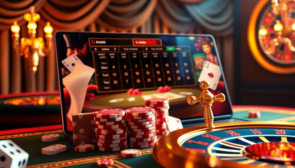 התחברות ל-רמי אונליין באמצעות משחק פוקר מקוון המציג אלמנטים קזינו צבעוניים.