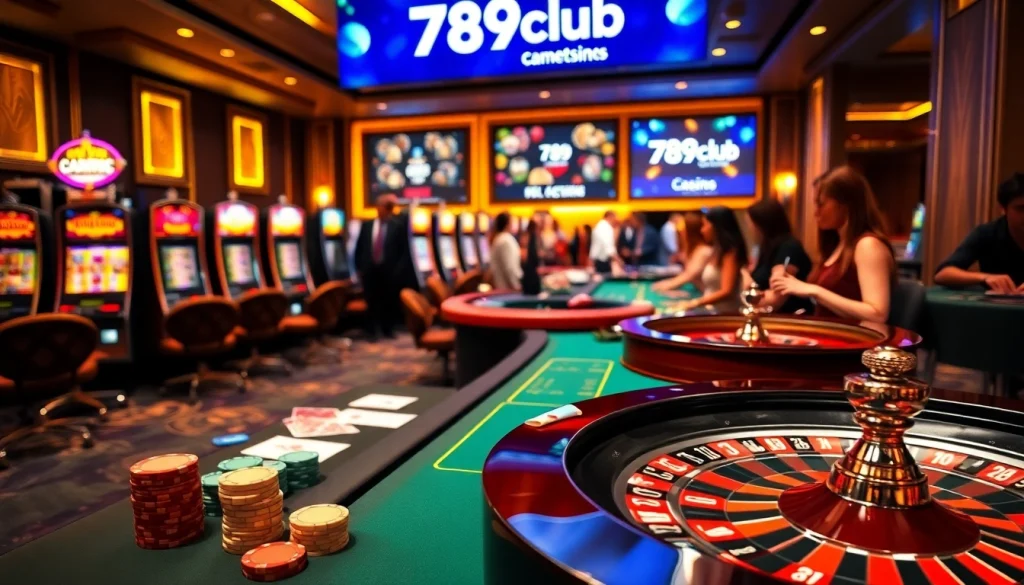 Players enjoying a vibrant casino atmosphere at 789club, capturing the excitement of gaming.