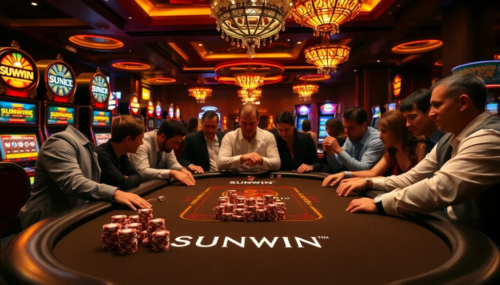 Experience the thrill of Sunwin gaming at a luxurious casino table.